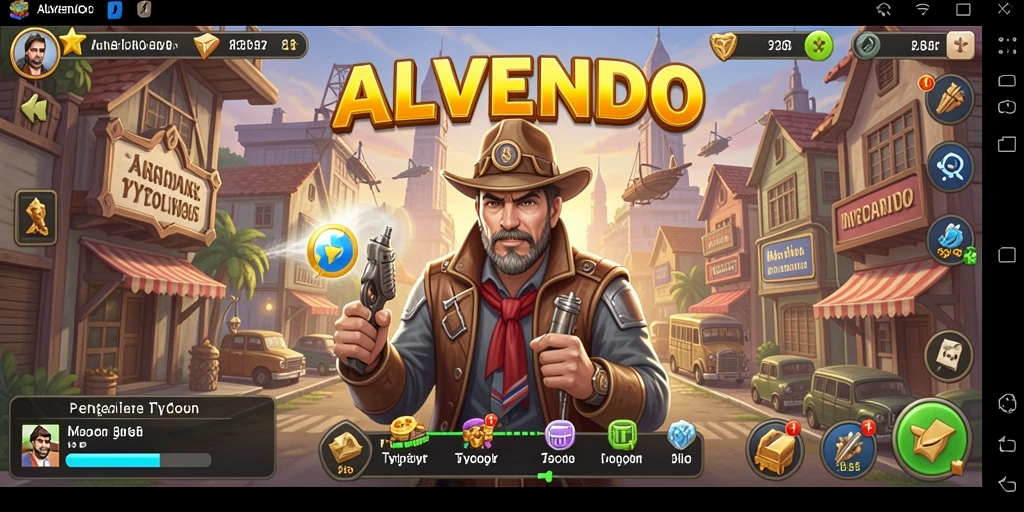 Screenshot gameplay ALVENDO yang penuh warna dan mendebarkan.