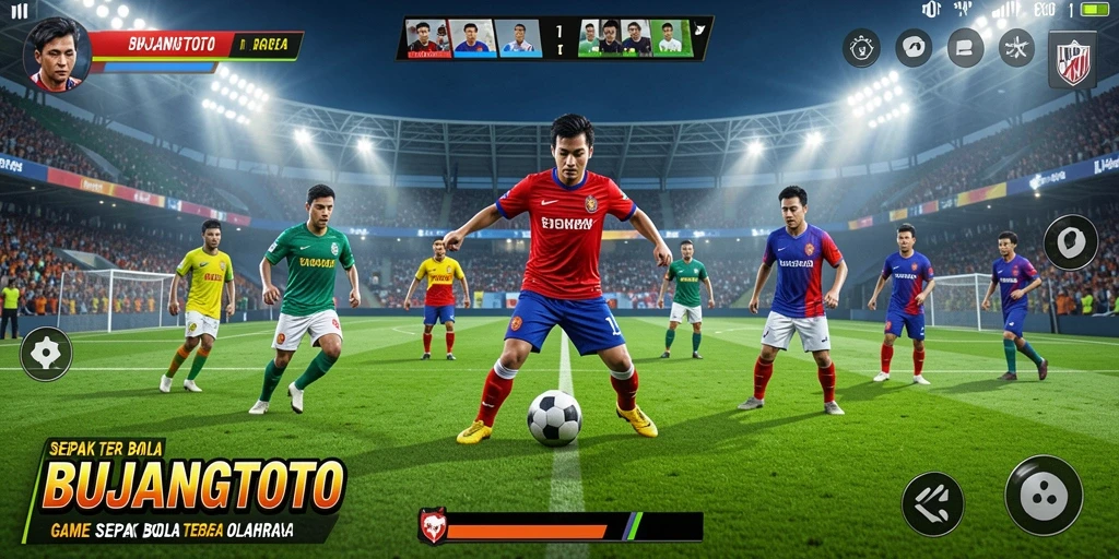 Tangkapan layar utama BUJANGTOTO menampilkan aksi seru sepak bola.
