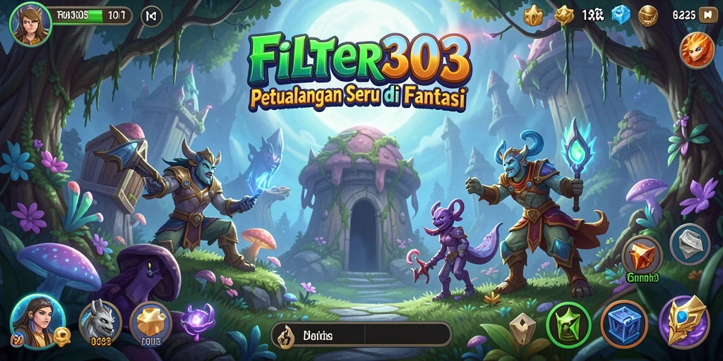 Screenshot gameplay FILTER303 menunjukkan aksi seru dalam petualangan fantastis.