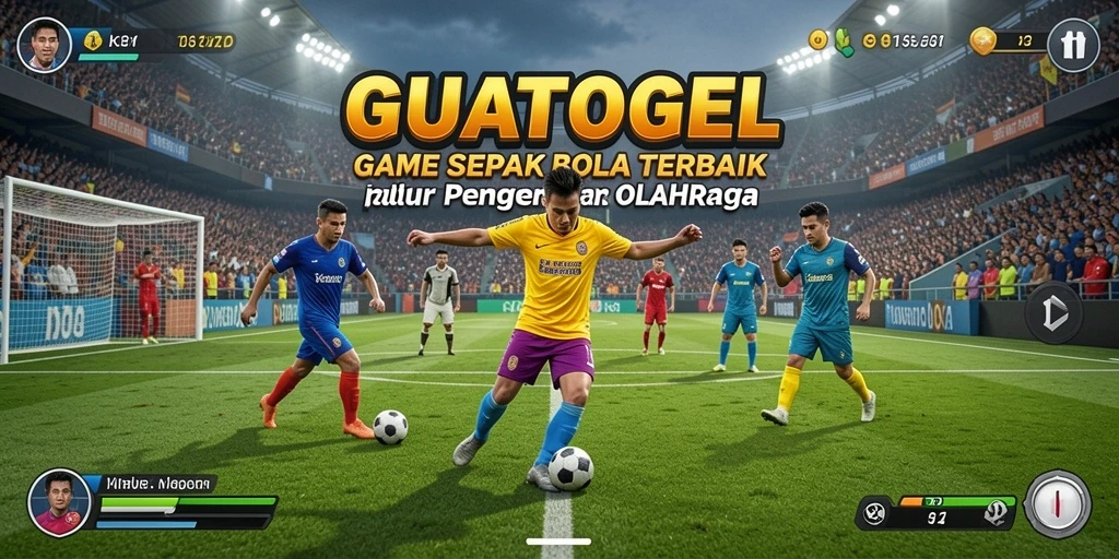 Screenshot GUATOGEL menampilkan pertandingan sepak bola yang intens.