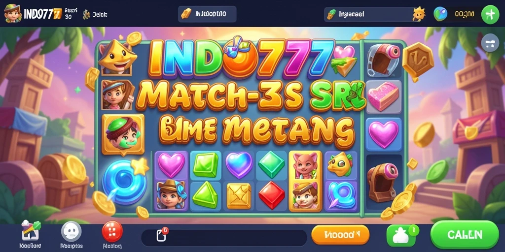 Screenshot gameplay yang menunjukkan keseruan Match-3 di INDO777.