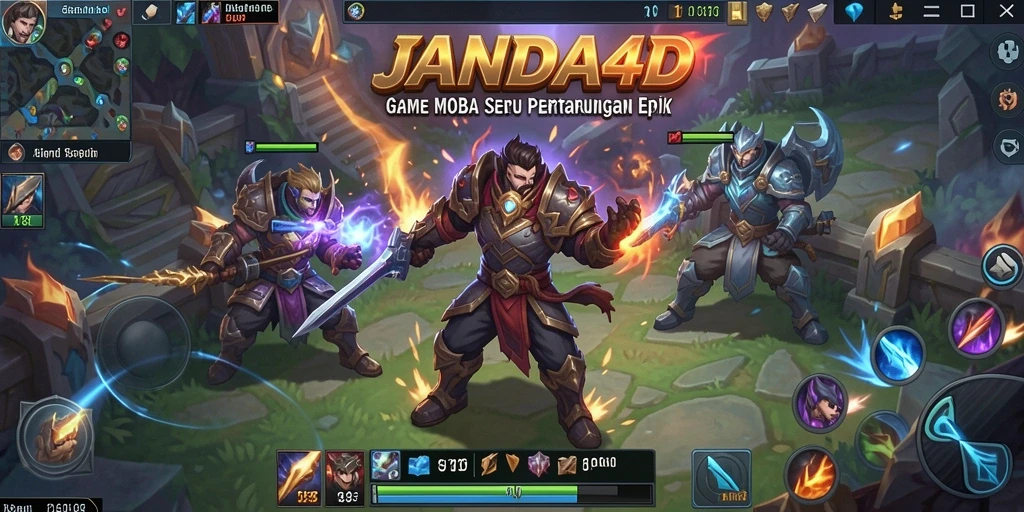 Tampilan gameplay seru dalam JANDA4D dengan karakter yang beraksi.