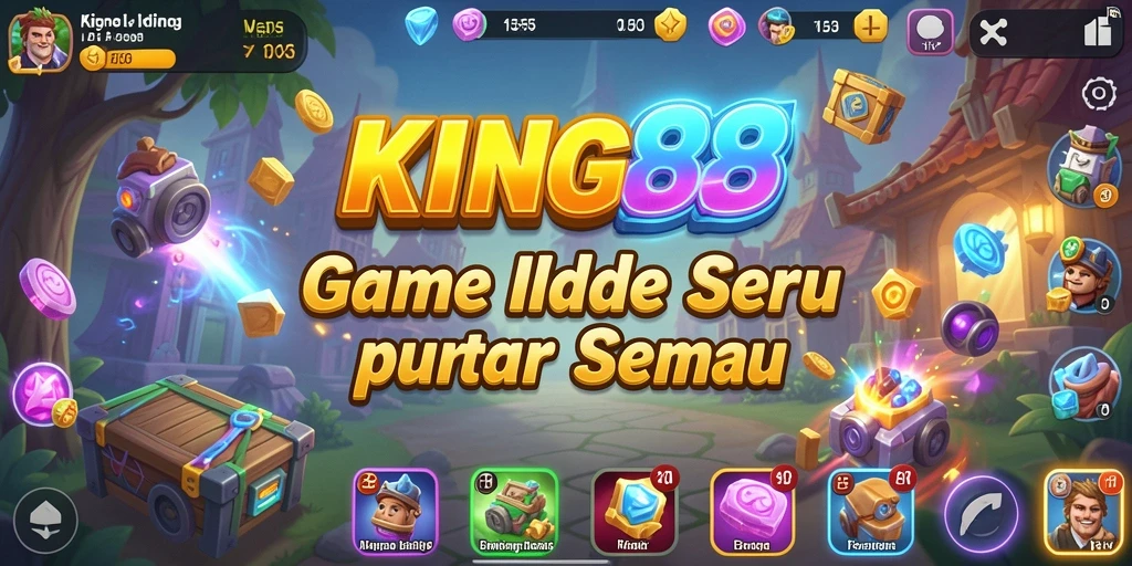 Tampilan gameplay KING88 yang menampilkan kemajuan karakter secara otomatis.