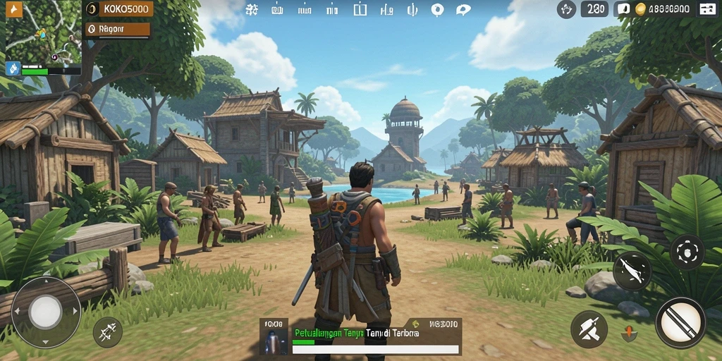 Tampilan gameplay KOKO5000 yang menampilkan petualangan dunia terbuka.
