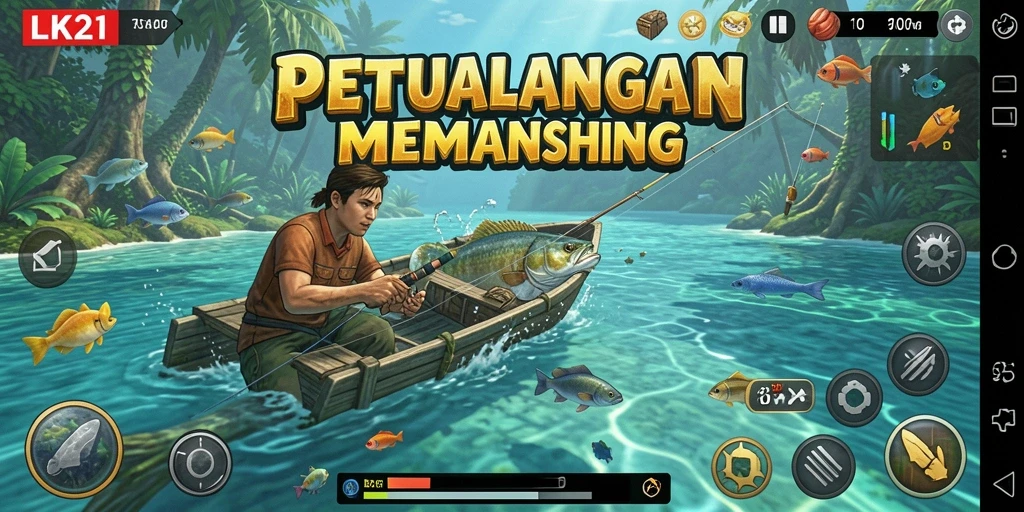 Gameplay LK21 yang menarik dengan banyak lokasi memancing.