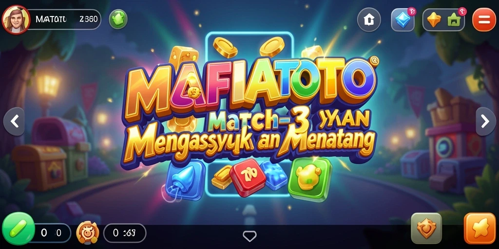 Tampilan gameplay MAFIATOTO dengan elemen match-3 yang seru.