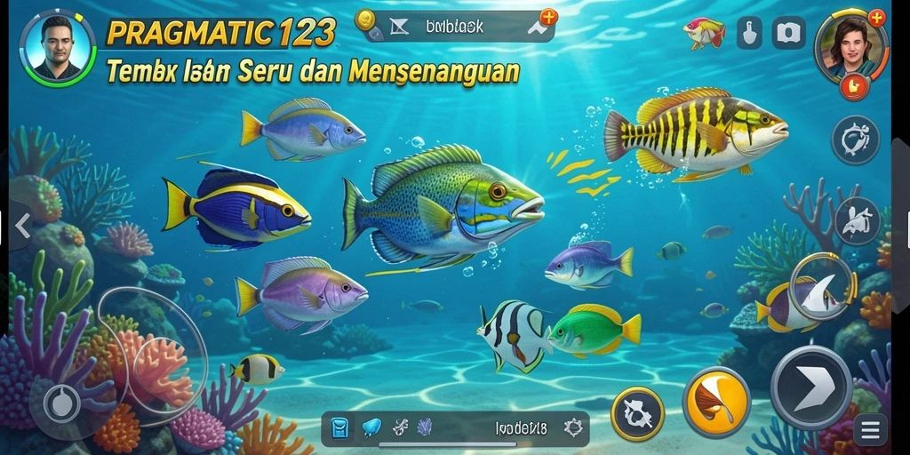 Tampilan seru gameplay PRAGMATIC123 saat menembak ikan.