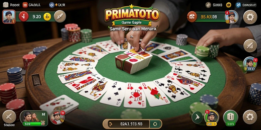 Tampilan menarik dari gameplay Gaple di PRIMATOTO.