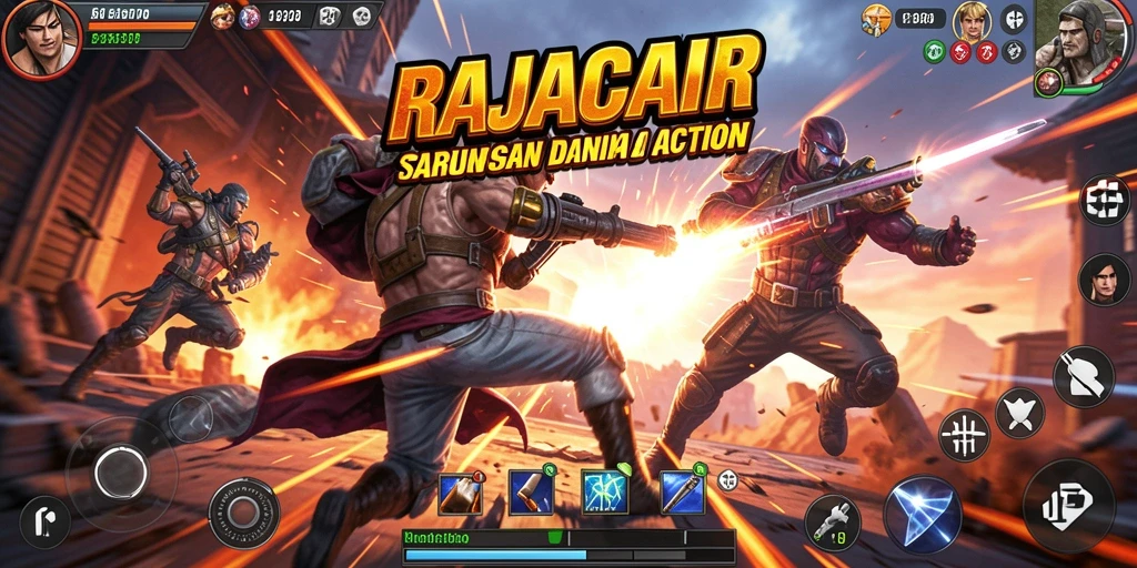 Gameplay seru dalam RAJACAIR dengan pertarungan mendebarkan.