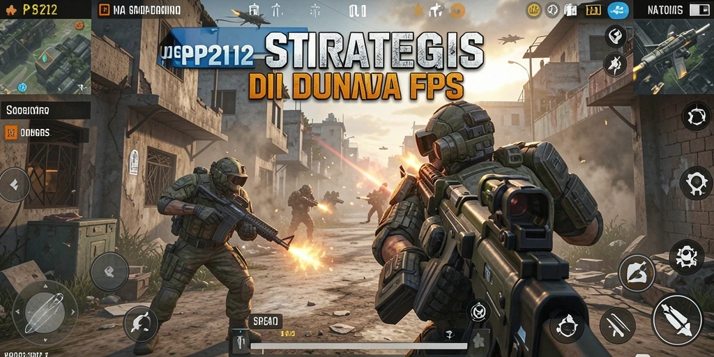 Screenshot dari SP212 menampilkan aksi menegangkan dalam pertempuran FPS.