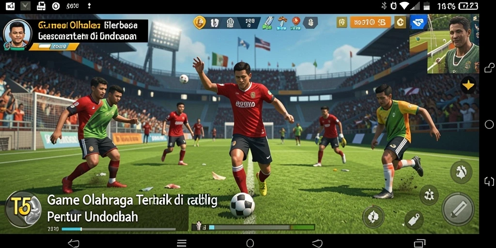 Screenshot gameplay T6 menampilkan aksi seru dalam pertandingan olahraga.